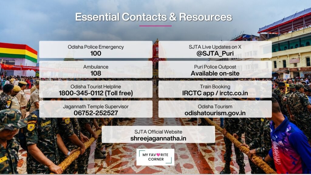 Emergency contacts for Jagannath Puri yatra 2026